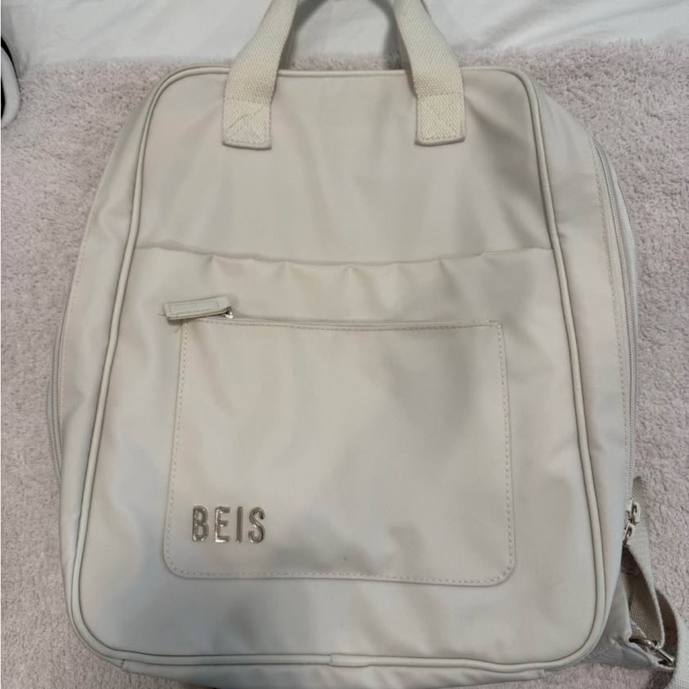 BEIS Cream Backpack Minimalist Design Everyday Use